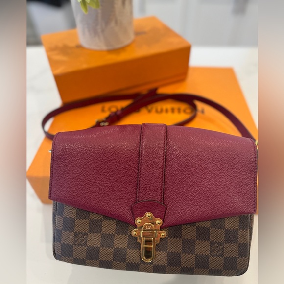Louis Vuitton Clapton Brown and Purple Damier Ebene shoulder bag - Picture 6 of 13